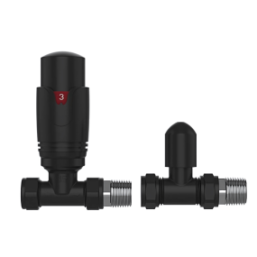 LeoNova Straight TRV with Lockshield (15mm) (Black)